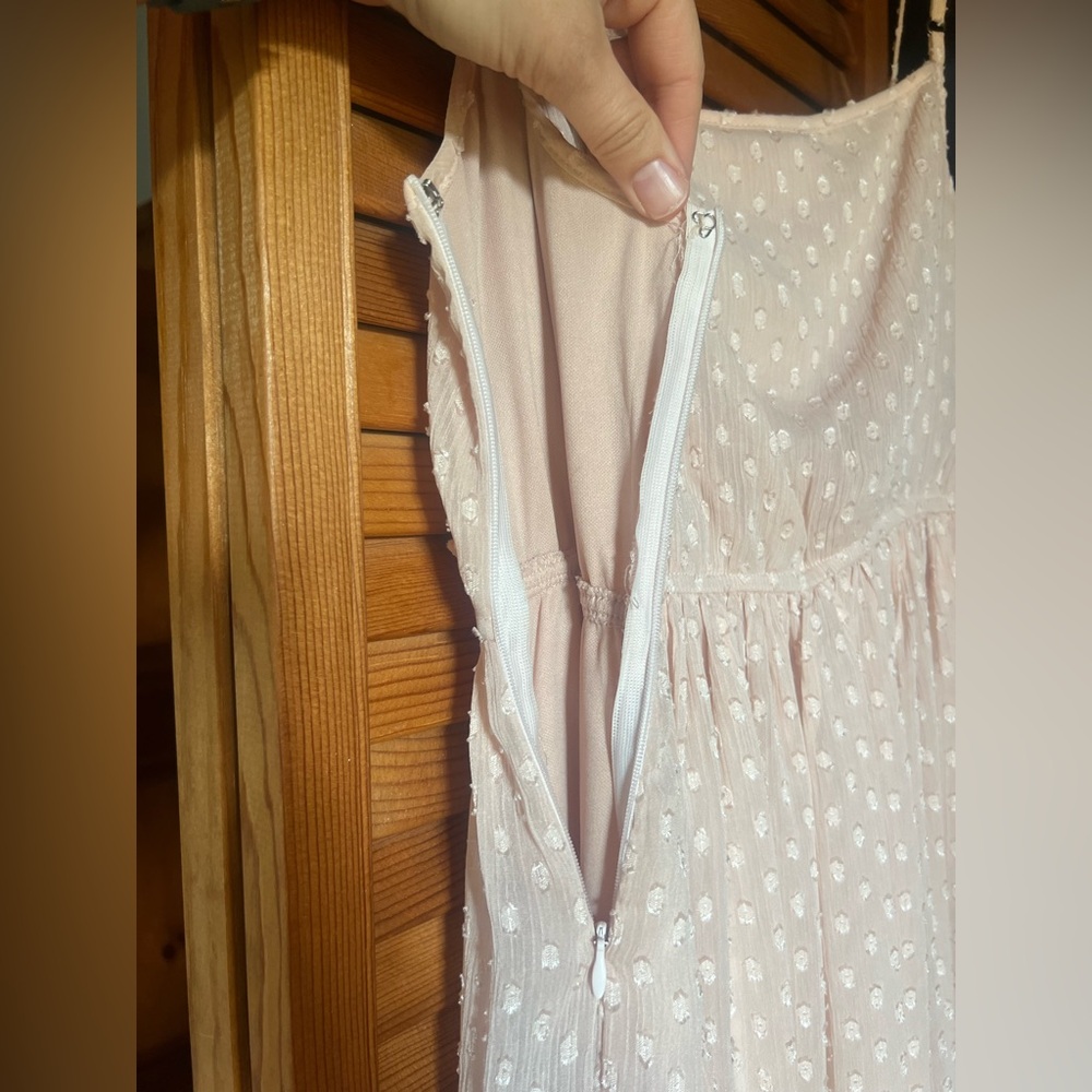 Areve Pink Ruffled Blush Dress M - Picture 3 of 5